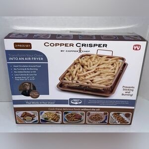 New Copper crisper 2 piece set by copper chef oven air fryer